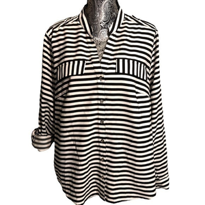 Elementz striped button‎ up blouse